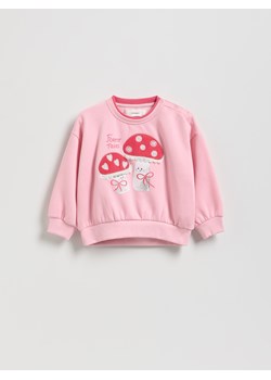 Reserved - Bluza z aplikacją - pastelowy róż ze sklepu Reserved w kategorii Bluzy dziewczęce - zdjęcie 189275097