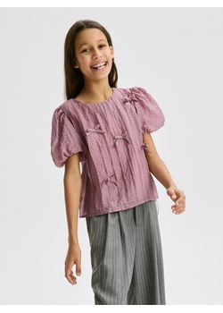 Reserved - Bluzka z kokardkami - jasnofioletowy ze sklepu Reserved w kategorii Bluzki dziewczęce - zdjęcie 189275218