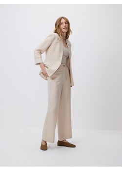 Reserved - Spodnie z lnem - beżowy ze sklepu Reserved w kategorii Spodnie damskie - zdjęcie 189275555
