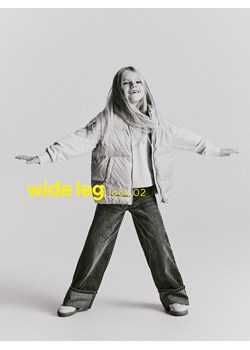 Reserved - Jeansy wide leg z podwiniętą nogawką - szary ze sklepu Reserved w kategorii Spodnie dziewczęce - zdjęcie 189275748