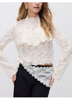 Reserved - Koronkowa bluzka z bawełną - złamana biel ze sklepu Reserved w kategorii Bluzki damskie - zdjęcie 189275987