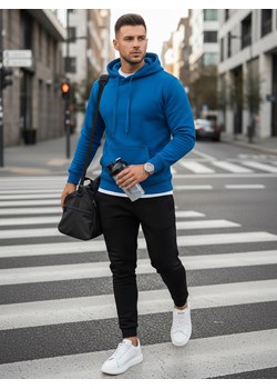 Dres męski niebiesko-czarny Dstreet AX0645 ze sklepu DSTREET.PL w kategorii Dresy męskie - zdjęcie 189276728