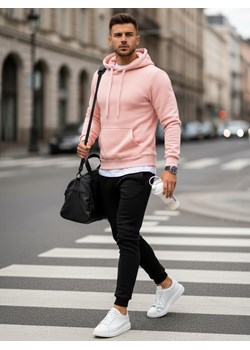 Dres męski różowo-czarny Dstreet AX0641 ze sklepu DSTREET.PL w kategorii Dresy męskie - zdjęcie 189276745