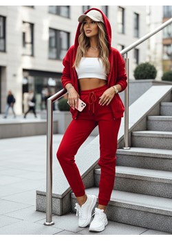 Komplet dresowy damski AMILIA PREMIUM czerwony Dstreet AY0742 ze sklepu DSTREET.PL w kategorii Dresy damskie - zdjęcie 189276777