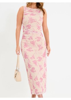 Sinsay - Sukienka maxi z marszczeniami w kwiaty - kremowy ze sklepu Sinsay w kategorii Sukienki - zdjęcie 189277929