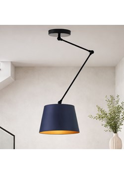 Czarna lampa sufitowa ze stożkowym abażurem na wysięgniku JUMA GOLD ze sklepu Lysne w kategorii Lampy sufitowe - zdjęcie 189278015