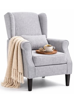 Jasnoszary fotel uszak B0-A24 ze sklepu Edinos.pl w kategorii Fotele - zdjęcie 189278247