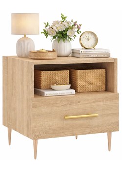 Szafka nocna na metalowych nóżkach dąb sonoma M6-C82 ze sklepu Edinos.pl w kategorii Stoliki i szafki nocne - zdjęcie 189278286