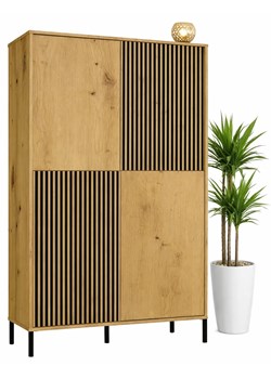 Komoda z lamelami na nóżkach dąb artisan P5-K85 ze sklepu Edinos.pl w kategorii Komody - zdjęcie 189278299