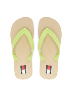 Japonki Tommy Jeans Tjw Logo Summer Sandal EN0EN02979 Żółty ze sklepu eobuwie.pl w kategorii Klapki damskie - zdjęcie 189278329
