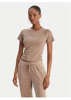 Juicy Couture T-Shirt Baby JCWCT126317 Beżowy Slim Fit ze sklepu MODIVO w kategorii Bluzki damskie - zdjęcie 189279028