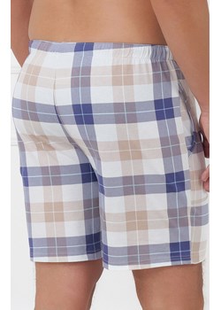Spodenki męskie do spania w kratę Juno, Kolor beżowo-niebieski, Rozmiar S, Italian Fashion ze sklepu Primodo w kategorii Piżamy męskie - zdjęcie 189279566