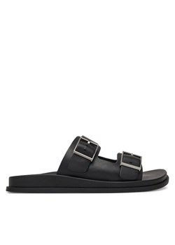 Calvin Klein Klapki City Sandal Buckle Lth HW0HW02885 Czarny ze sklepu MODIVO w kategorii Klapki damskie - zdjęcie 189279749