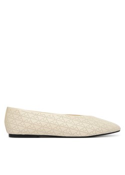 Calvin Klein Baleriny Square Ballerina Aop Lth HW0HW02936 Beżowy ze sklepu MODIVO w kategorii Balerinki - zdjęcie 189279758