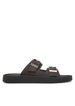 Calvin Klein Klapki Ergon Double Bar Sandal Su HM0HM02094 Brązowy ze sklepu MODIVO w kategorii Klapki męskie - zdjęcie 189279889