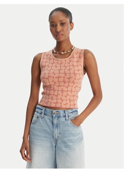 RVCA Top Shiver 23B071504 Różowy Slim Fit ze sklepu MODIVO w kategorii Bluzki damskie - zdjęcie 189279898