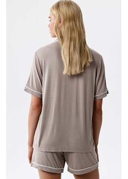 Atlantic dwuczęściowa piżama damska rozpinana NLP-496-SKALNY, Kolor beżowy, Rozmiar S, ATLANTIC ze sklepu Intymna w kategorii Piżamy damskie - zdjęcie 189281076