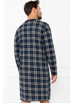 Męska koszula nocna z długim rękawem Andreas, Kolor granatowy-kratka, Rozmiar L, Italian Fashion ze sklepu Intymna w kategorii Piżamy męskie - zdjęcie 189281097