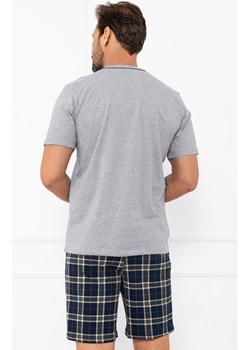 Piżama męska z krótkim rękawem i krótkimi spodniami szara Andreas, Kolor szaro-granatowy, Rozmiar M, Italian Fashion ze sklepu Intymna w kategorii Piżamy męskie - zdjęcie 189281116