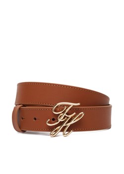 Pasek Tommy Hilfiger Th Script 3.0 AW0AW18568 Brązowy ze sklepu eobuwie.pl w kategorii Paski damskie - zdjęcie 189281209
