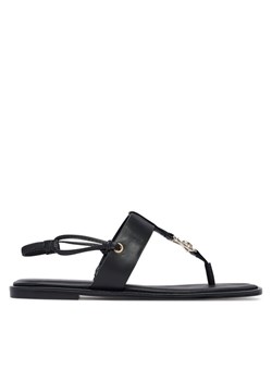 Sandały Calvin Klein Round Flat Sndl Thong Lth Hdw HW0HW02926 Czarny ze sklepu eobuwie.pl w kategorii Sandały damskie - zdjęcie 189281276