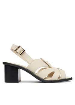 Sandały Tommy Hilfiger Cross Blocked Heel Sandal FW0FW09135 Biały ze sklepu eobuwie.pl w kategorii Sandały damskie - zdjęcie 189281285