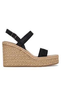 Espadryle Calvin Klein Wedge Espad 70 Webbing Lth HW0HW02901 Czarny ze sklepu eobuwie.pl w kategorii Espadryle damskie - zdjęcie 189281359