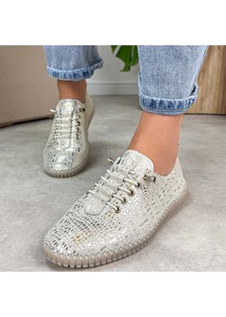 Złote skórzane półbuty damskie Filippo Dp6140/26 ze sklepu suzana.pl w kategorii Półbuty damskie - zdjęcie 189283116