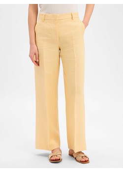 Weekend Max Mara Lniane spodnie Kobiety len (100%) waniliowy jednolity ze sklepu vangraaf w kategorii Spodnie damskie - zdjęcie 189283319