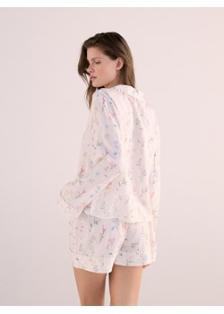 Reserved - Wzorzysta piżama z wiskozy - kremowy ze sklepu Reserved w kategorii Piżamy damskie - zdjęcie 189286428