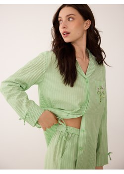 Reserved - Dwuczęściowa piżama z bawełny - zielony ze sklepu Reserved w kategorii Piżamy damskie - zdjęcie 189286496