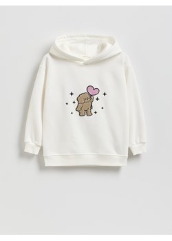 Reserved - Bawełniana bluza z aplikacją Boffie & Poko - złamana biel ze sklepu Reserved w kategorii Bluzy dziewczęce - zdjęcie 189286568