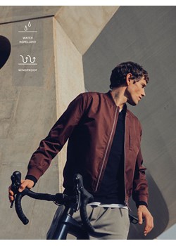 Reserved - Kurtka bomberka ze stójką - ciemnobrązowy ze sklepu Reserved w kategorii Kurtki męskie - zdjęcie 189286855