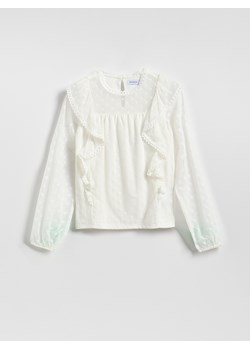 Reserved - Bluzka z falbanami - złamana biel ze sklepu Reserved w kategorii Bluzki dziewczęce - zdjęcie 189287069