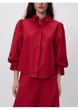 Reserved - Koszula z bufiastymi rękawami - czerwony ze sklepu Reserved w kategorii Koszule damskie - zdjęcie 189287225
