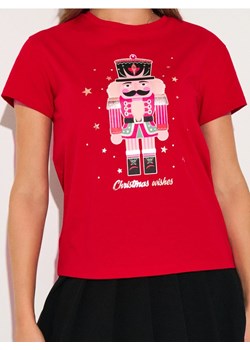Sinsay - Koszulka z motywem świątecznym - czerwony ze sklepu Sinsay w kategorii Bluzki damskie - zdjęcie 189288845