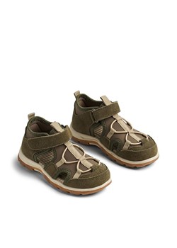 Wheat Skórzane półsandały "Mingi" w kolorze khaki ze sklepu Limango Polska w kategorii Sandały dziecięce - zdjęcie 189298565