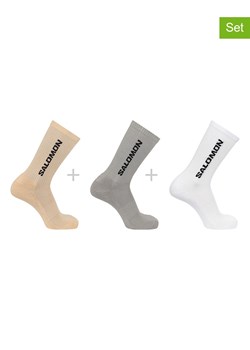 SALOMON Skarpety funkcyjne (3 pary) "Everyday Crew" w kolorze beżowo-szaro-białym ze sklepu Limango Polska w kategorii Skarpetki męskie - zdjęcie 189302689
