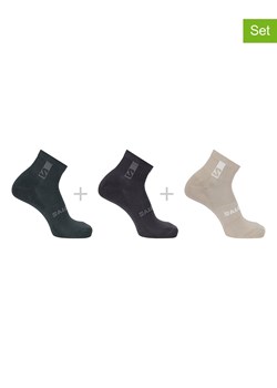 SALOMON Skarpety funkcyjne (3 pary) "Everyday Crew" w kolorze szarym, czarnym i beżowym ze sklepu Limango Polska w kategorii Skarpetki męskie - zdjęcie 189302725