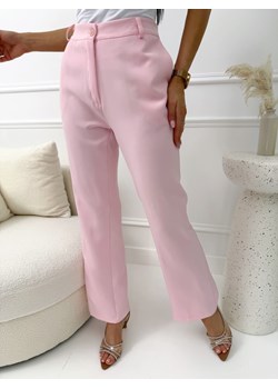 Pudrowe Eleganckie Spodnie w Kant ze sklepu ModnaKiecka.pl w kategorii Spodnie damskie - zdjęcie 189303106