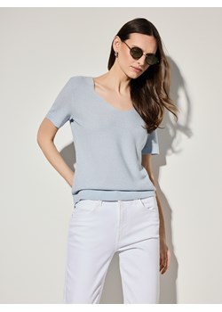 Mohito - Szary sweter z metalizowaną nitką - błękitny ze sklepu Mohito w kategorii Swetry damskie - zdjęcie 189303228