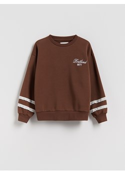 Reserved - Bluza z haftem - ciemnobrązowy ze sklepu Reserved w kategorii Bluzy dziewczęce - zdjęcie 189304215