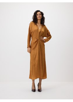 Reserved - Sukienka z drapowaniem - brązowy ze sklepu Reserved w kategorii Sukienki - zdjęcie 189304495