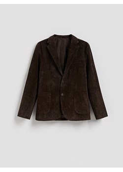 Reserved - Zamszowa marynarka - ciemnobrązowy ze sklepu Reserved w kategorii Marynarki męskie - zdjęcie 189304677