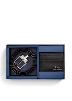 Zestaw etui na karty i pasek Polo Ralph Lauren 405880721001 Czarny ze sklepu eobuwie.pl w kategorii Dodatki męskie - zdjęcie 189306075