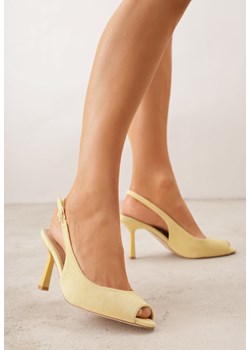 Żółte Sandały na Szpilce z Odkrytą Piętą i Palcami Zitena ze sklepu born2be.pl w kategorii Sandały damskie - zdjęcie 189308279