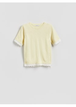 Reserved - Sweter z dodatkiem wełny - jasnożółty ze sklepu Reserved w kategorii Swetry damskie - zdjęcie 189309369