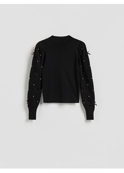 Reserved - Bluzka z aplikacjami - czarny ze sklepu Reserved w kategorii Swetry damskie - zdjęcie 189309448