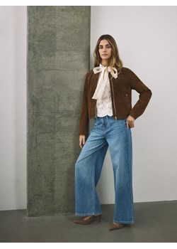 Reserved - Zamszowa kurtka - brązowy ze sklepu Reserved w kategorii Kurtki damskie - zdjęcie 189309726