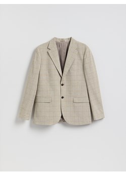 Reserved - Marynarka slim fit w kratę - beżowy ze sklepu Reserved w kategorii Marynarki męskie - zdjęcie 189309808